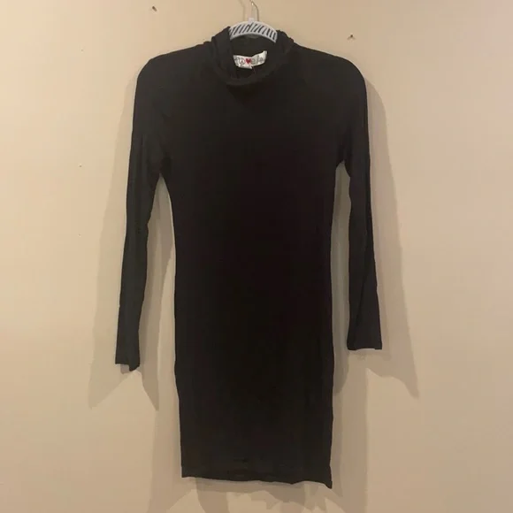 wayf long-sleeve turtleneck wrap midi dress Sweater Midi Wrap Dress Black / XS